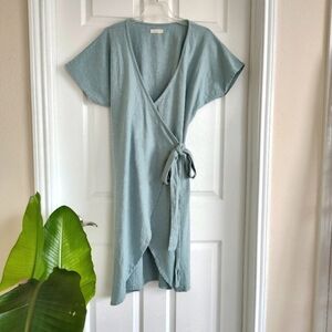 Giannetti 100% Linen Wrap Dress with pockets
